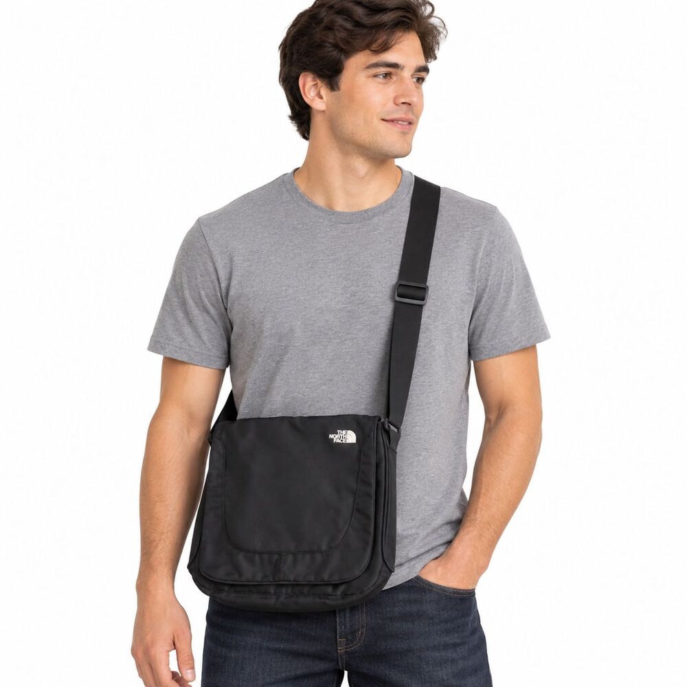 The North Face Messenger Bag Black Crossbody Shoulder Travel Commuter Unisex